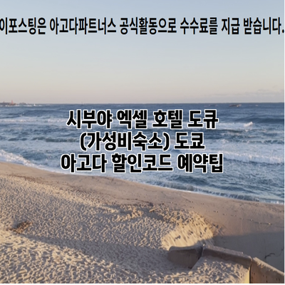 시부야 엑셀 호텔 도큐 (가성비숙소) 도쿄 아고다 할인코드 예약팁