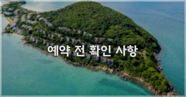 예약 전 확인 사항