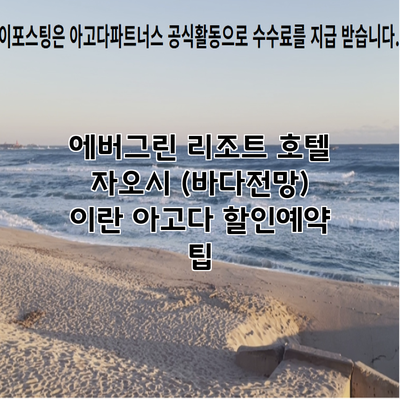에버그린 리조트 호텔 자오시 (바다전망) 이란 아고다 할인예약 팁